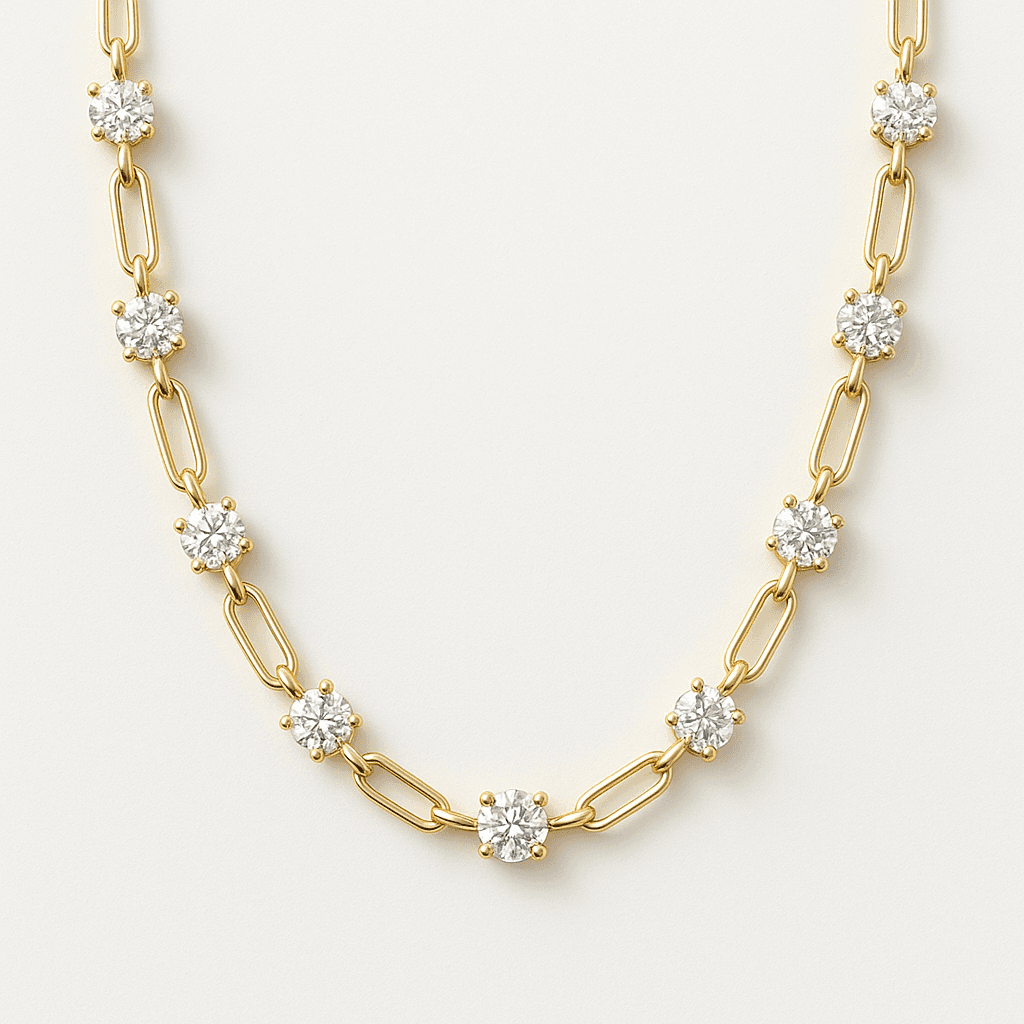Paperclip Diamond Necklace